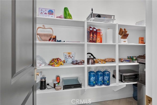 Walk in pantry with storage