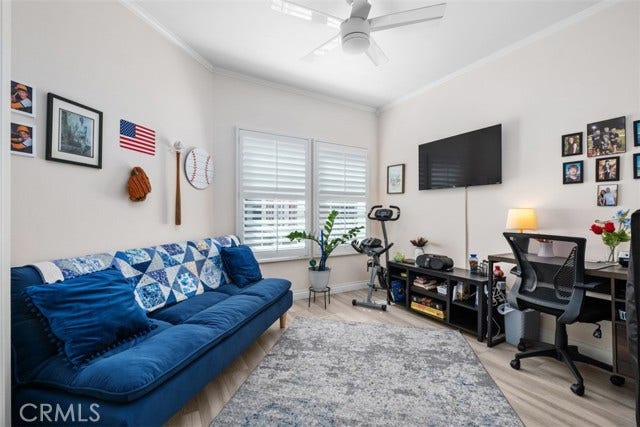Downstairs bedroom, currently set as an office