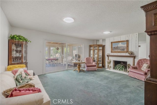 Living room/family room with fireplace