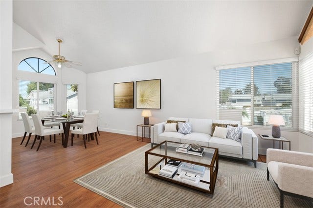 Virtually staged living room