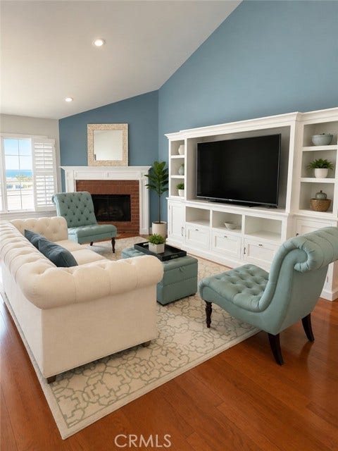 407 Anita, #B, Redondo Beach, CA 90278 Living Room with Custom Built-In Entertainment Center