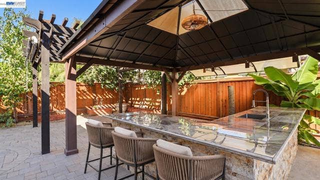 Covered Outdoor Bar with Sink & Refrigerator