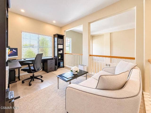 Bright Neutral Loft Home Office Nook