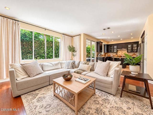 Sunlit Cozy Living Room and Kitchen