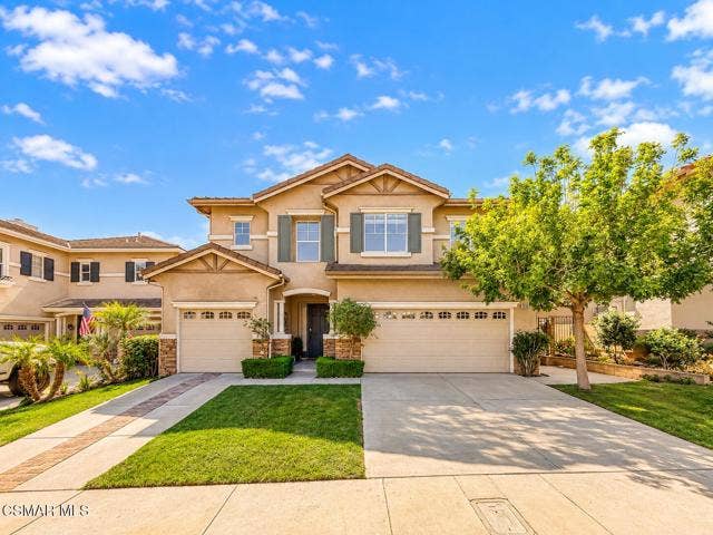Sunlit Beige Suburban Home Facade