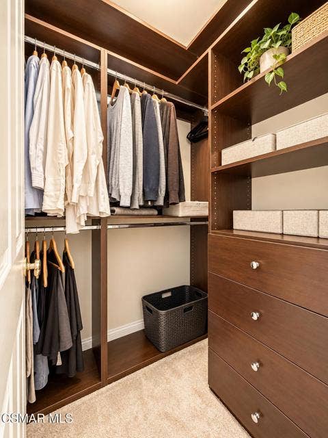 Warm Modern Walk-In Closet Organization