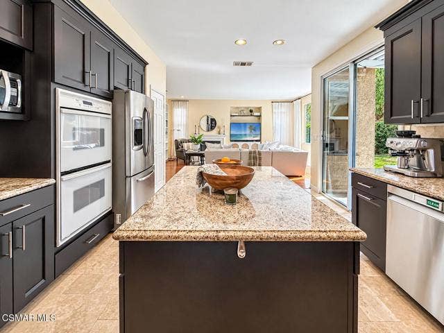 Open-Plan Kitchen and Cozy Living Room