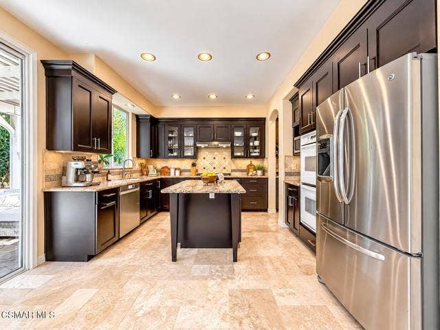 Warm Modern Kitchen with Central Island